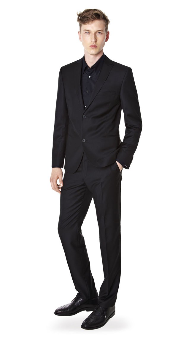 Modern Fit Anzug schwarz