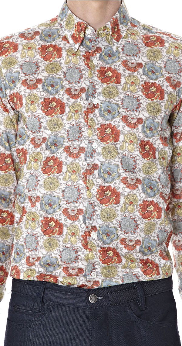 Slim Fit Langarmhemd blütenprint