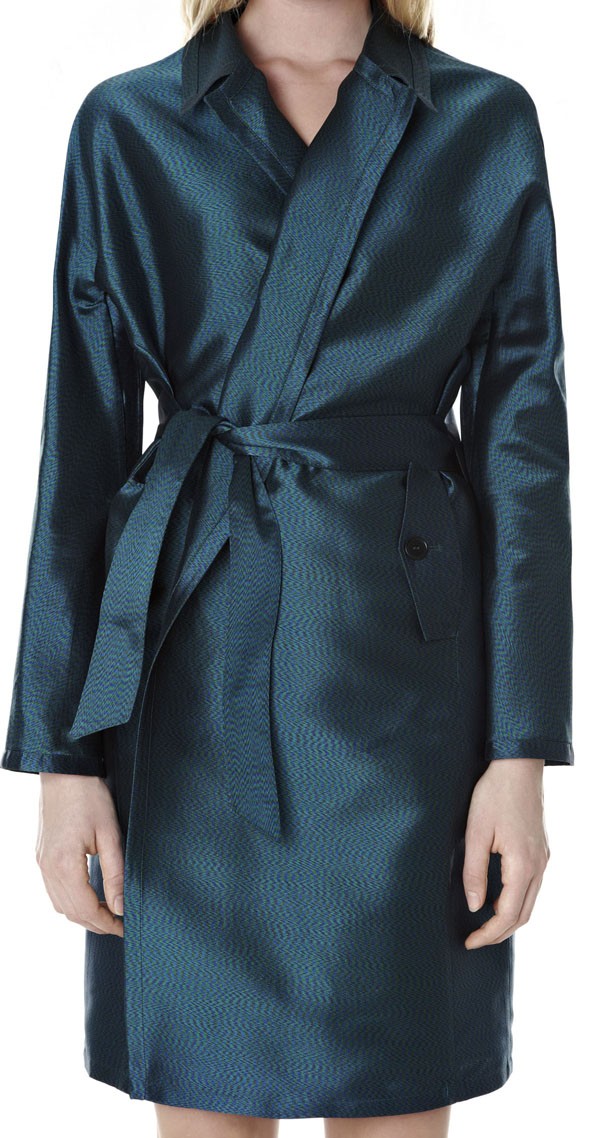 Petrol Green Silk Trenchcoat