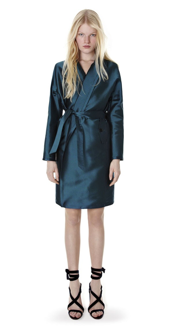 Petrol Green Silk Trenchcoat