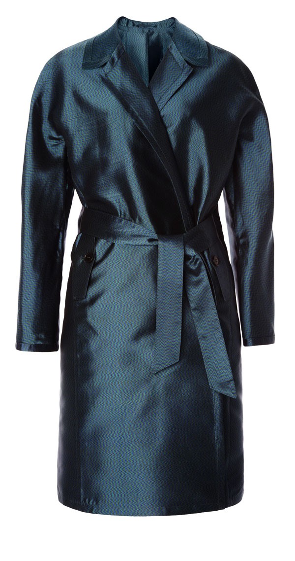 Petrol Green Silk Trenchcoat