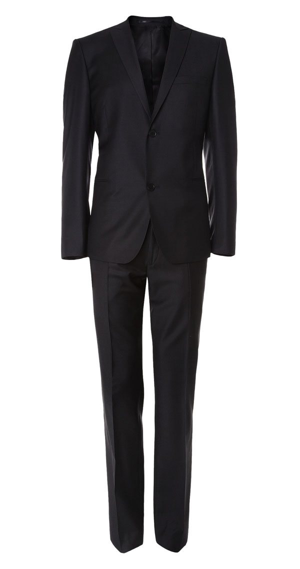 Black Virgin Wool Modern Cut Suit