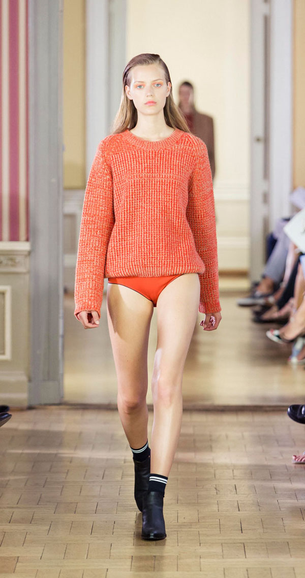 Wool-Cashmere Knit Sweater orange