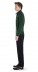 Green Knit Cardigan Leather Shoulders - left