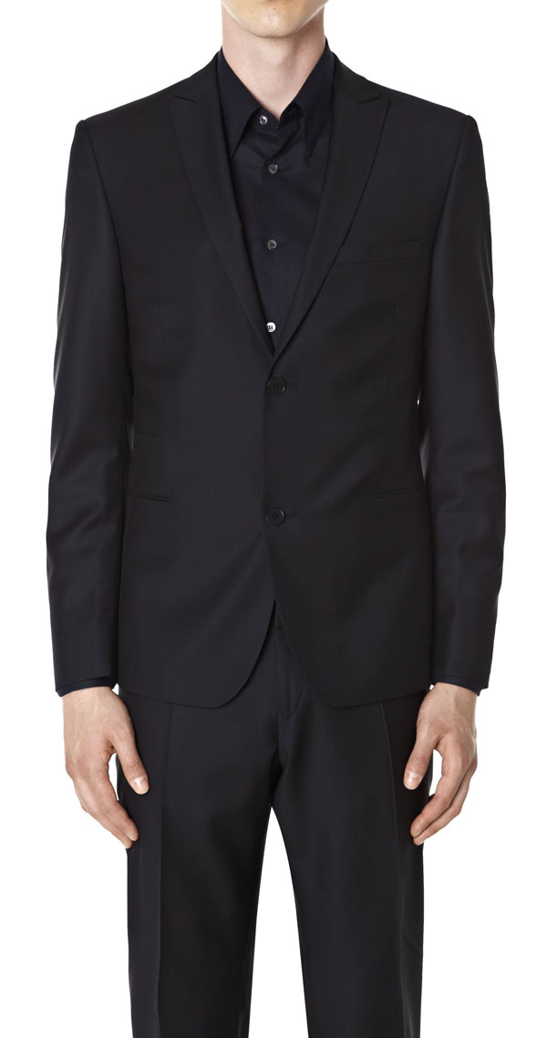 Black Virgin Wool Modern Cut Suit