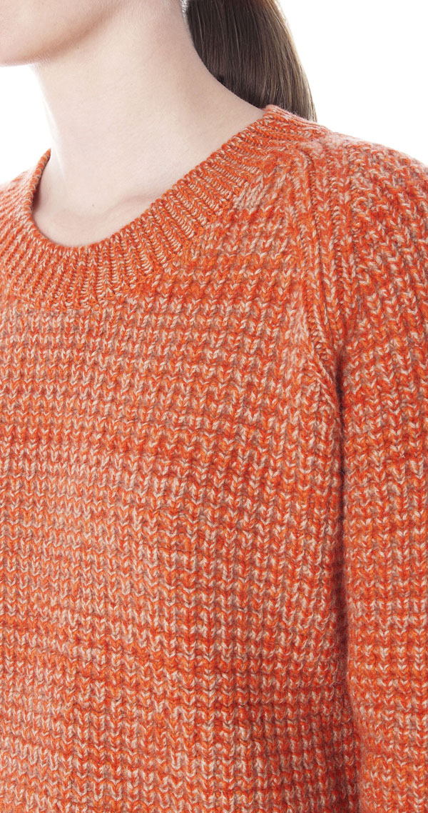 Wool-Cashmere Knit Sweater orange