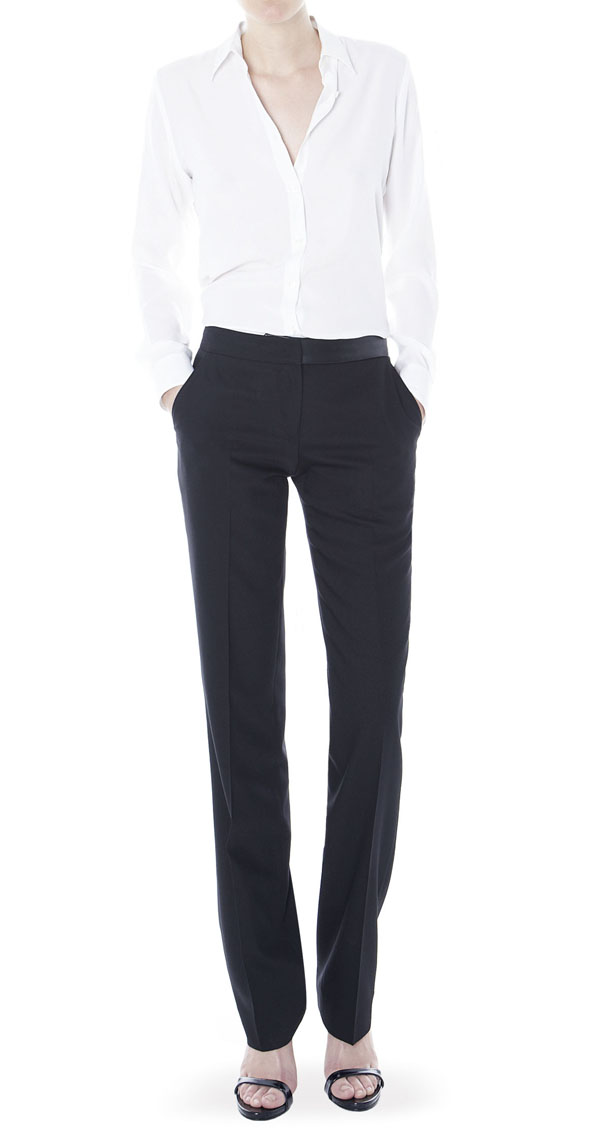 Black Trousers with Leather Detail