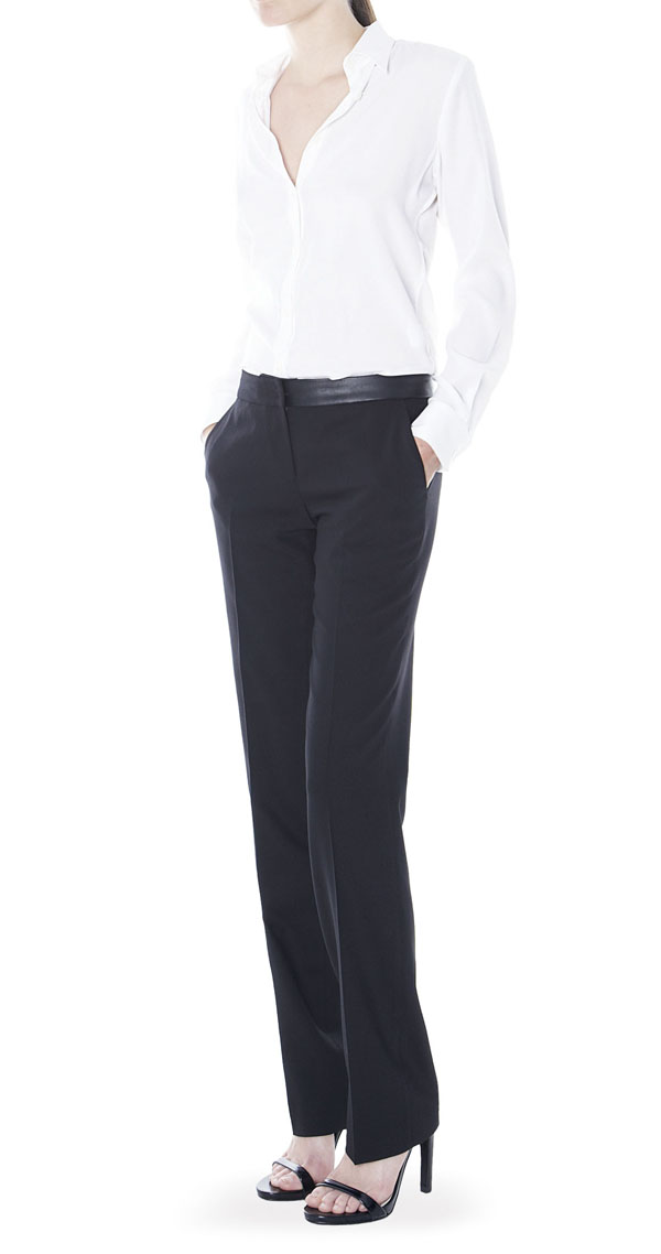 Black Trousers with Leather Detail