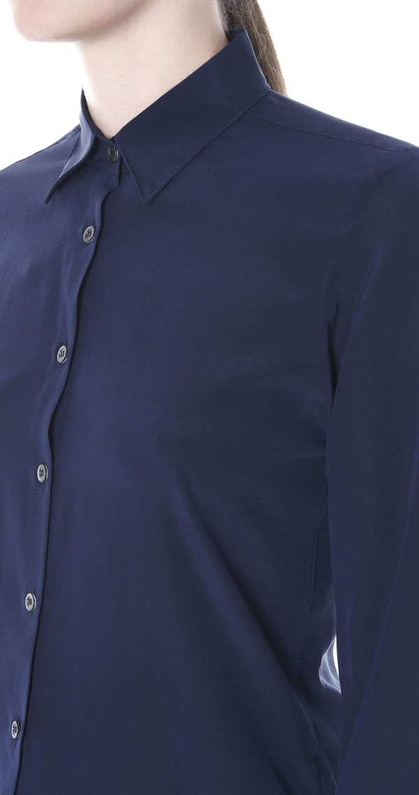 Navy Silk Shirt