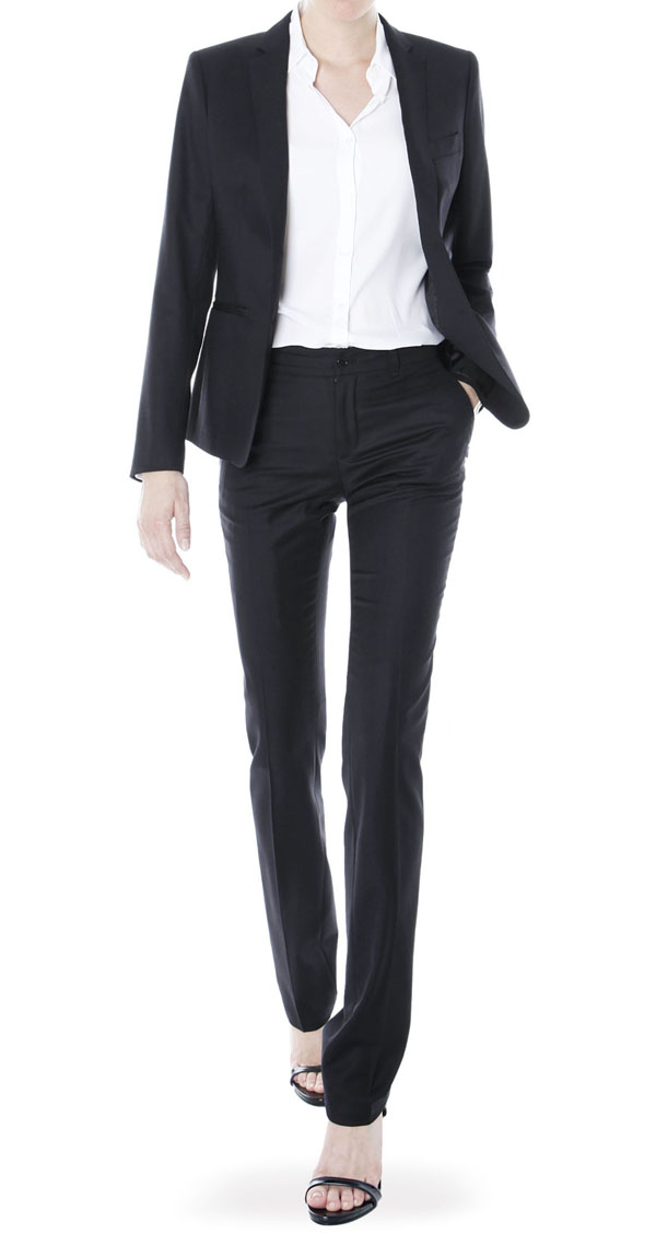 Suitjacket with Leather Trimmed Pocket black - move